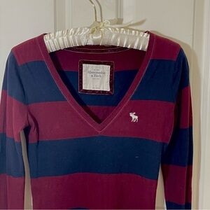 Abercrombie & Fitch Burgundy and Navy Top